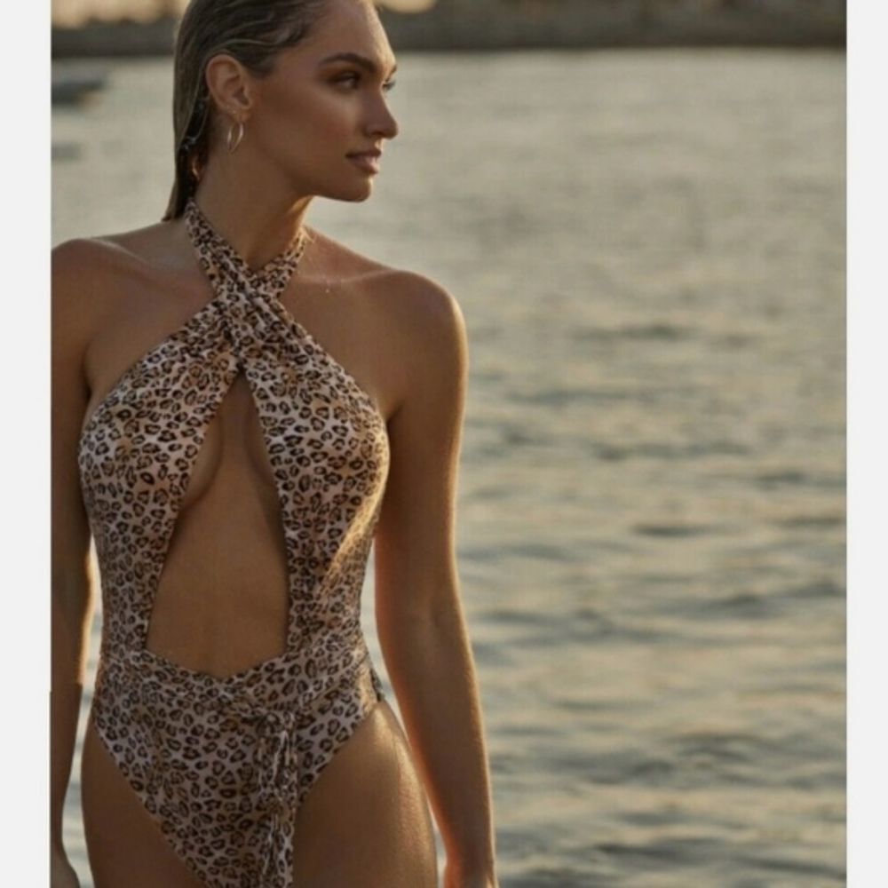 NWT PQ Swim Alex Leopard one piece Sz Large - Picture 3 of 5